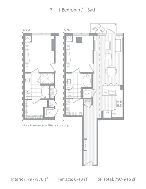 P 1 bed 1 bath at Stanza Little Italy, California, 92101